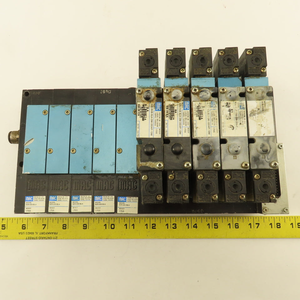 MAC 92B-FAB-BJ4-DM-DDAP-1DM Pneumatic Valve Bank 5/3 Way Open Center 24VDC Coil