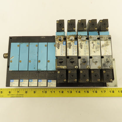 MAC 92B-FAB-BJ4-DM-DDAP-1DM Pneumatic Valve Bank 5/3 Way Open Center 24VDC Coil