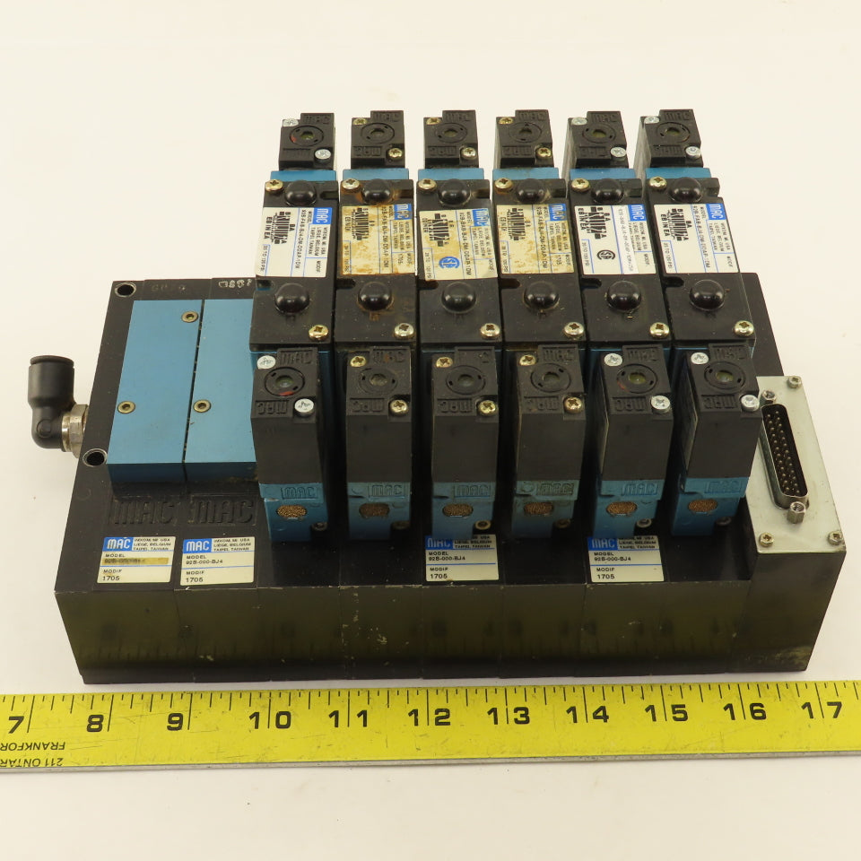 MAC 92B-FAB-BJ4-DM-DDAP-1DM Pneumatic Valve Bank 5/3 Way Open Center 24VDC Coil