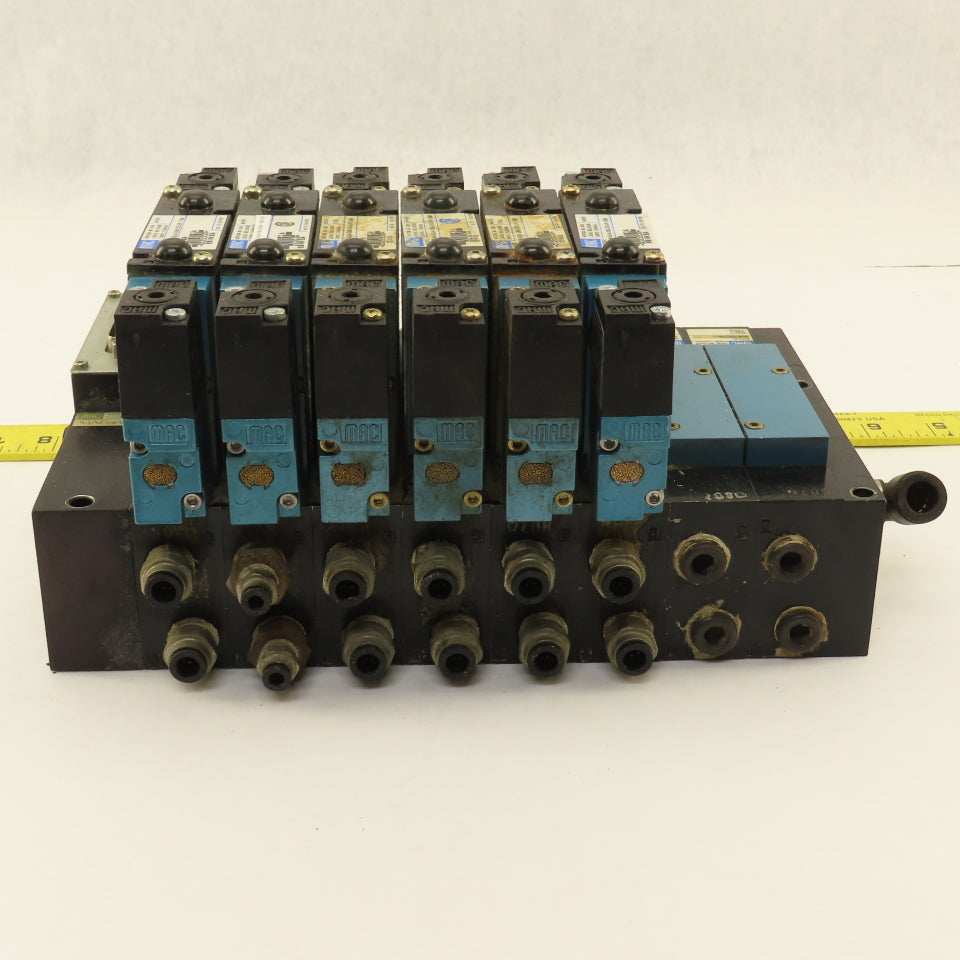 MAC 92B-FAB-BJ4-DM-DDAP-1DM Pneumatic Valve Bank 5/3 Way Open Center 24VDC Coil