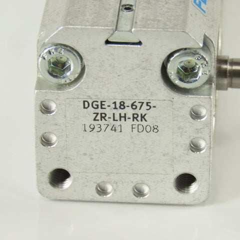 Festo DGE-18-675-ZR-LH-RK Toothed Belt Linear Slide Actuator Rail 775mm Stroke