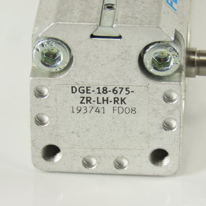 Festo DGE-18-675-ZR-LH-RK Toothed Belt Linear Slide Actuator Rail 775mm Stroke