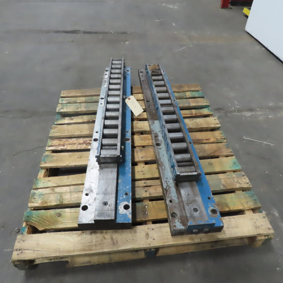 Heavy Duty Linear Roller Machine Slide 53"x8"x5-1/8" Lot of 2