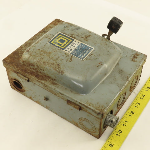 Square D D 321-N 30A 240V 3Ph 3 Pole Fused Safety Disconnect Switch