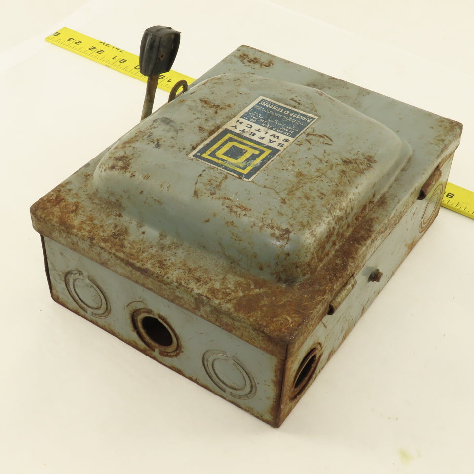 Square D D 321-N 30A 240V 3Ph 3 Pole Fused Safety Disconnect Switch