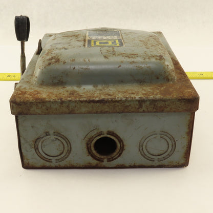 Square D D 321-N 30A 240V 3Ph 3 Pole Fused Safety Disconnect Switch