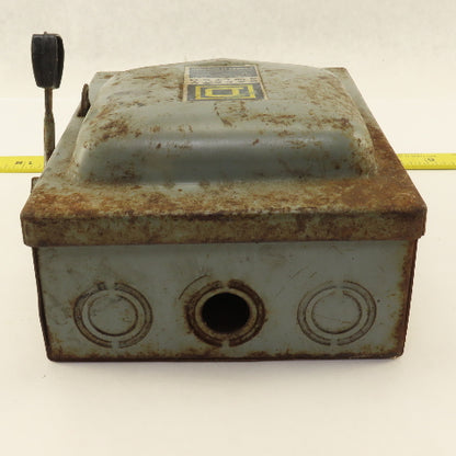 Square D D 321-N 30A 240V 3Ph 3 Pole Fused Safety Disconnect Switch