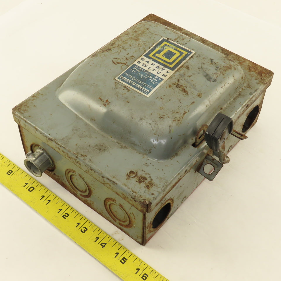 Square D D 321-N 30A 240V 3Ph 3 Pole Fused Safety Disconnect Switch