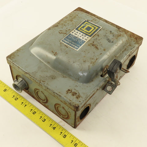 Square D D 321-N 30A 240V 3Ph 3 Pole Fused Safety Disconnect Switch