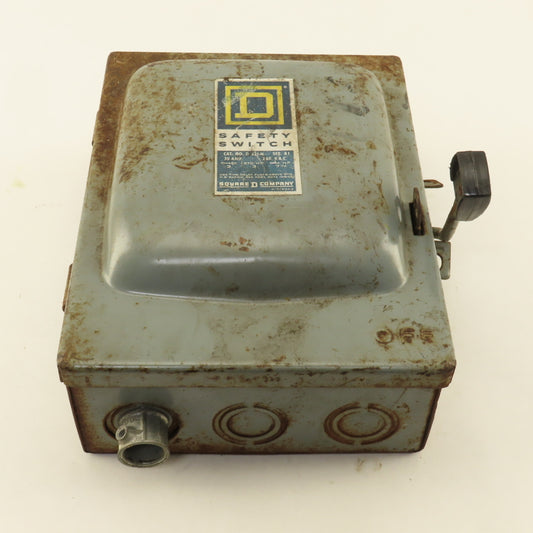 Square D D 321-N 30A 240V 3Ph 3 Pole Fused Safety Disconnect Switch
