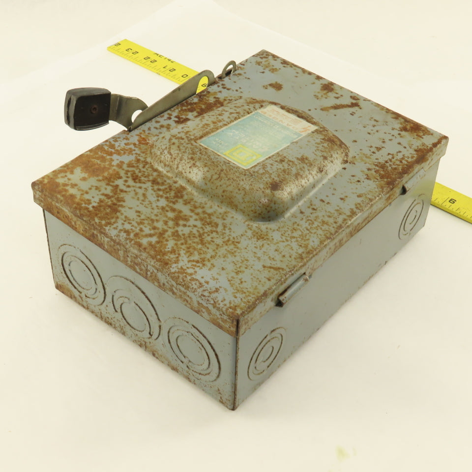 Square D D 321-N 30A 240V 3Ph 3 Pole Fused Safety Disconnect Switch