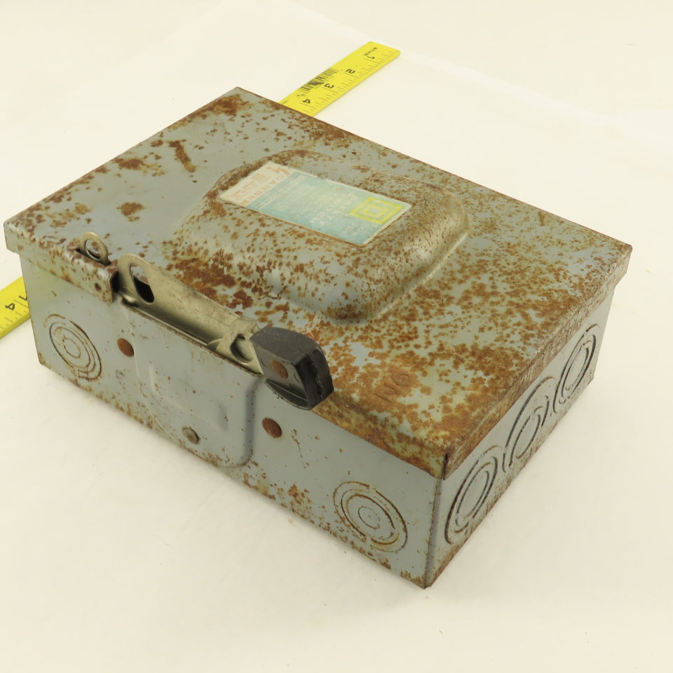Square D D 321-N 30A 240V 3Ph 3 Pole Fused Safety Disconnect Switch