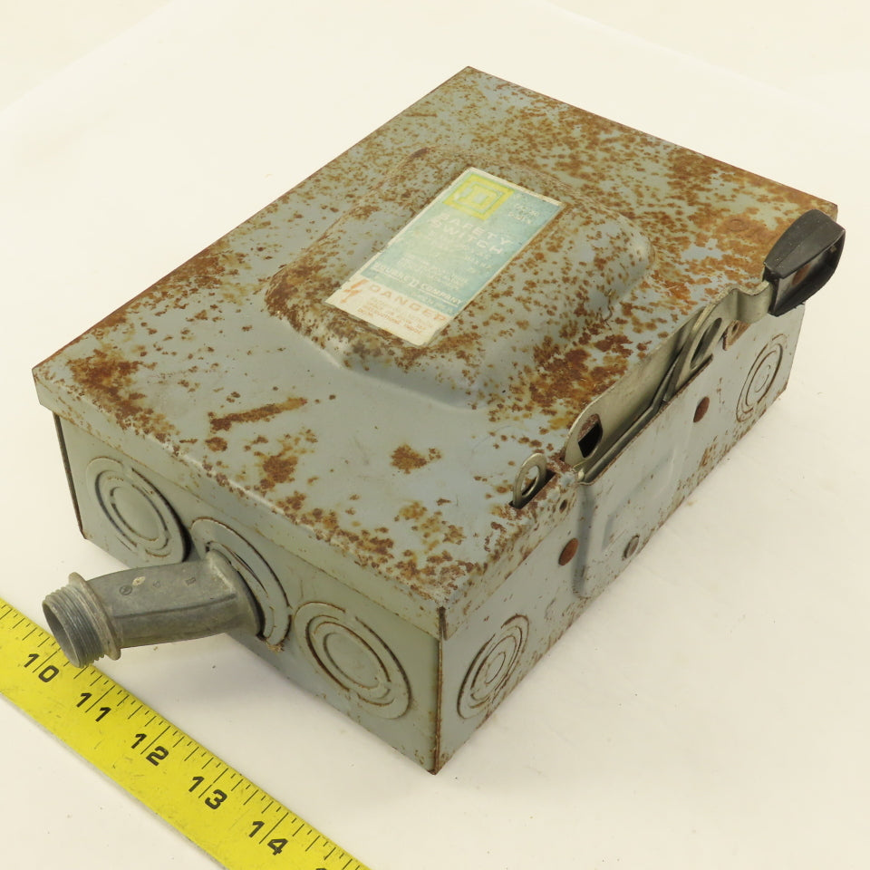 Square D D 321-N 30A 240V 3Ph 3 Pole Fused Safety Disconnect Switch