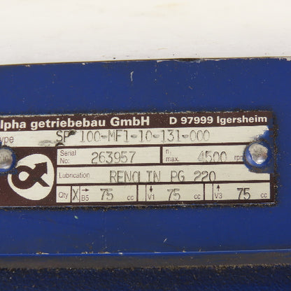 Alpha SP 100-MF1-10-131-000 Gear Head 10:1 Ratio 4500 RPM