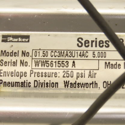Parker CC3MA3U14AC 1-1/2" Bore 5" Stroke Double Acting Air Cylinder