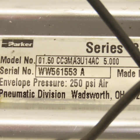 Parker CC3MA3U14AC 1-1/2" Bore 5" Stroke Double Acting Air Cylinder