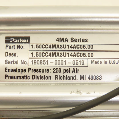 Parker CC3MA3U14AC 1-1/2" Bore 5" Stroke Double Acting Air Cylinder