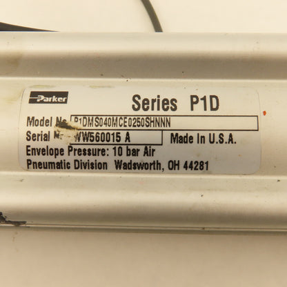 Parker P1DMS040MCE0250SHNNN 40mm Bore 250mm Stroke Double Acting Air Cylinder