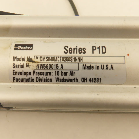 Parker P1DMS040MCE0250SHNNN 40mm Bore 250mm Stroke Double Acting Air Cylinder