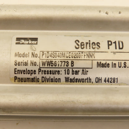 Parker P1D4S040MCE0200FFNNN 40mm Bore  200mm Stroke Double Acting Air Cylinder