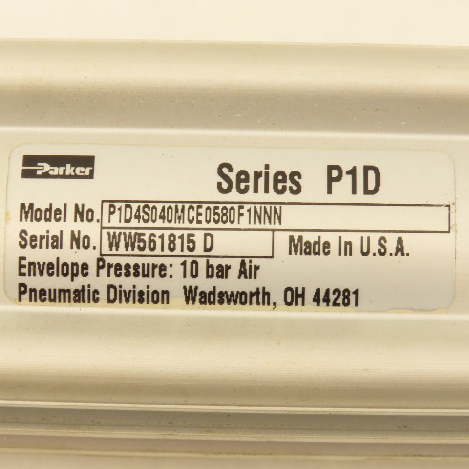 Parker P1D4S040MCE0580F1NNN 40mm Bore 580mm Stroke Double Acting Air Cylinder