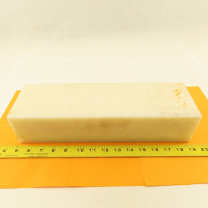 NATURAL UHMW BAR Machinable Plastic Flat Bar Stock 3-1/8"x4-1/8"x14-3/16"