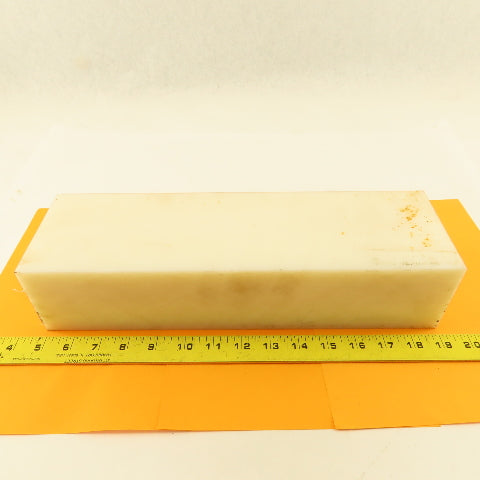 NATURAL UHMW BAR Machinable Plastic Flat Bar Stock 3-1/8"x4-1/8"x14-3/16"
