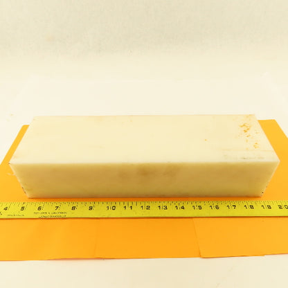 NATURAL UHMW BAR Machinable Plastic Flat Bar Stock 3-1/8"x4-1/8"x14-3/16"