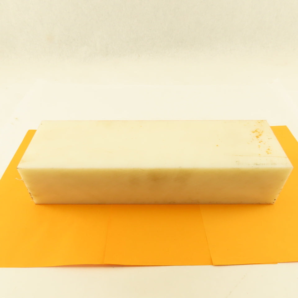 NATURAL UHMW BAR Machinable Plastic Flat Bar Stock 3-1/8"x4-1/8"x14-3/16"