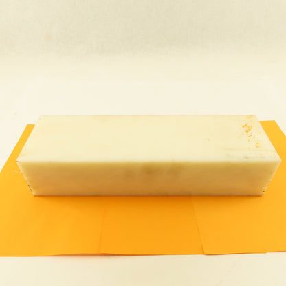NATURAL UHMW BAR Machinable Plastic Flat Bar Stock 3-1/8"x4-1/8"x14-3/16"