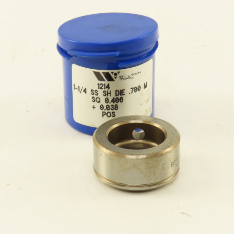 Wilson Tool 0.406" Square +0.038 Sheet Metal Die 1-1/4" OD