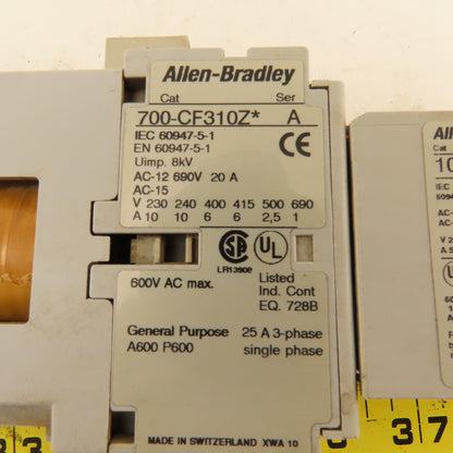 Allen Bradley 700-CF310Z Guardmaster 600VAC 25A 3Ph Safety Relay 25VDC Coil