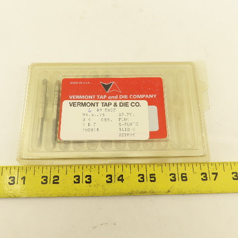 Vermont Tap & Die M4.5-.75 Metric Plug Tap 2 Flute HSS Lot Of 6