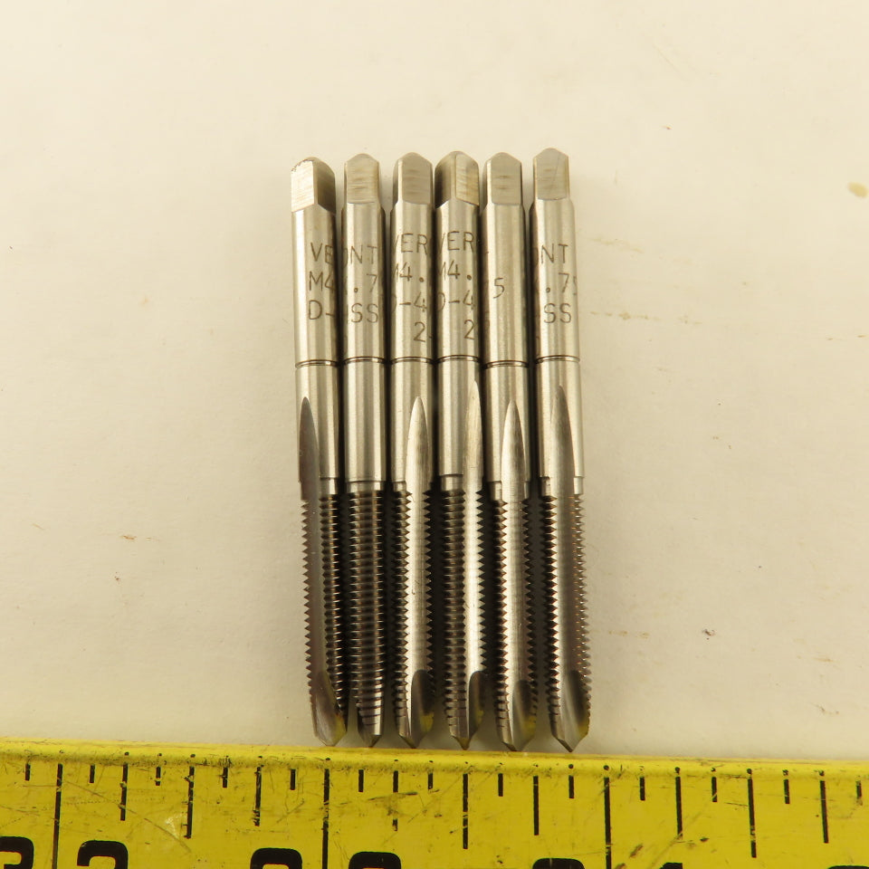 Vermont Tap & Die M4.5-.75 Metric Plug Tap 2 Flute HSS Lot Of 6
