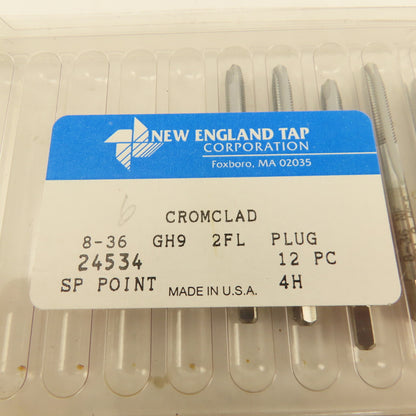 New England Tap 24534 8-36 GH9 Cromclad 2 Flute Spiral Point Plug Tap Lot Of 6