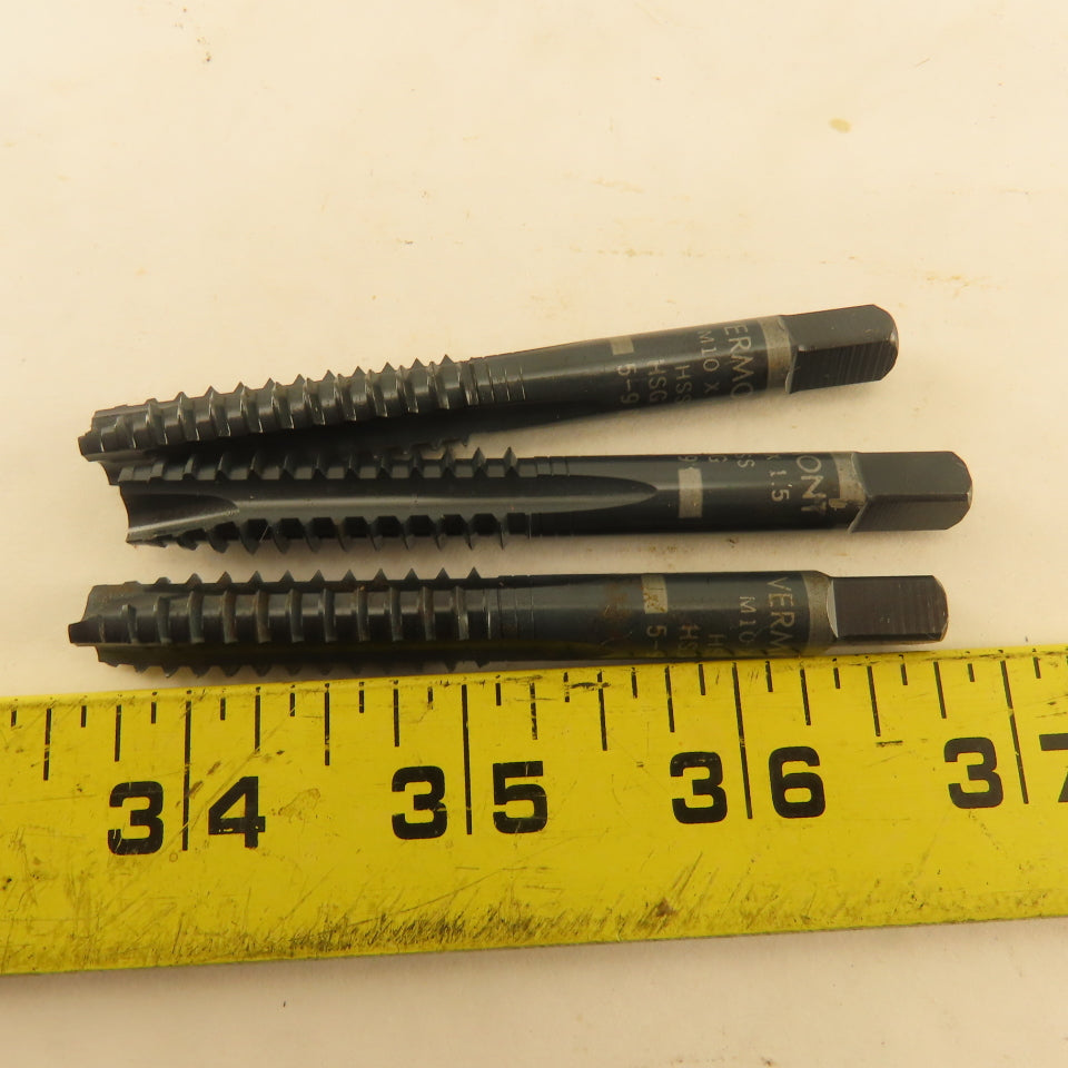 Vermont M10-1.5 Metric Int. Thread Skipped Tooth 3 Flute Spiral Point Lot Of 3