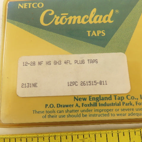 Netco 12-28 NF HS GH3 Plug Tap 4 Flute Cromclad Lot Of 8