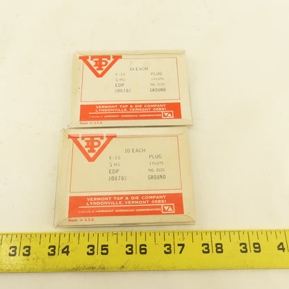 Vermont 4-36 Plug Tap 3 Flute GH2 EDP Ground Lot Of 16