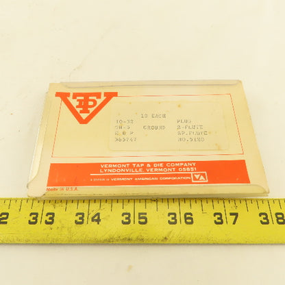 Vermont Tap & Die 365747 10-32 Plug Tap 2 Flute Spiral GH-3 USA Lot Of 10