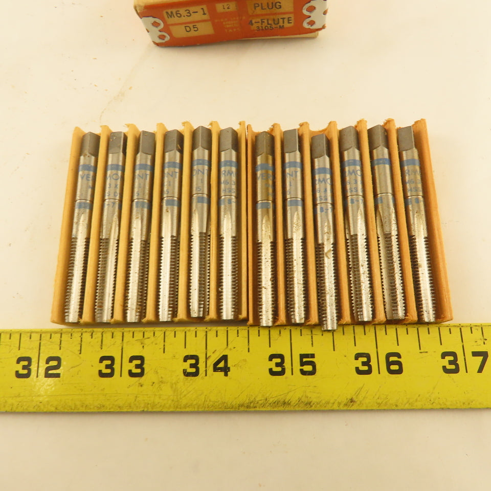 Vermont M6.3-1 Thread Taper Plug Tap 4 Flute NOS Lot Of 12