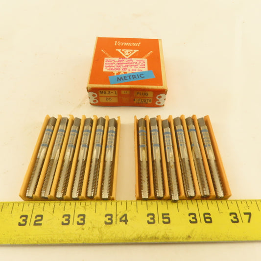 Vermont M6.3-1 Thread Taper Plug Tap 4 Flute NOS Lot Of 12