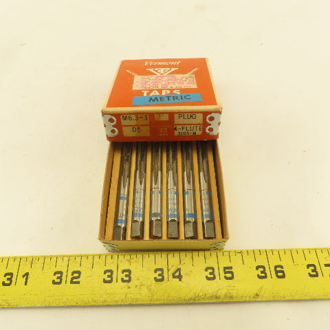 Vermont M6.3-1 Metric Thread Taper Plug Tap 4 Flute NOS Lot Of 6