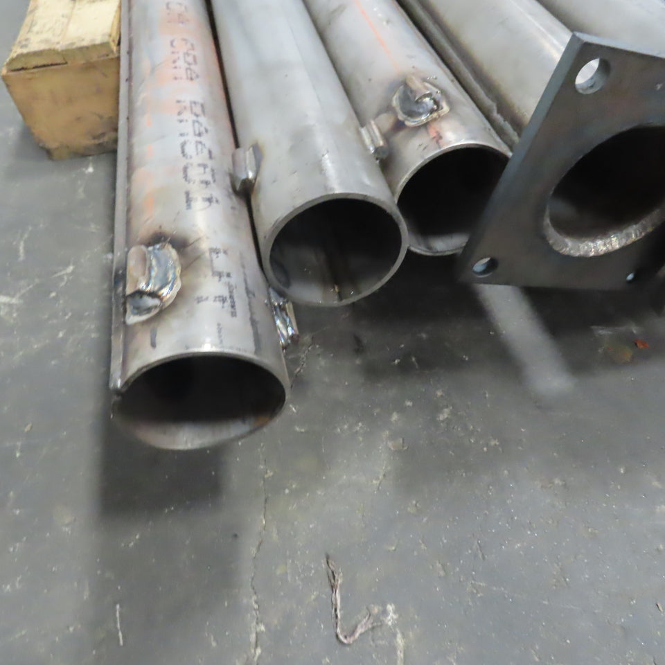 11 Gauge 3"OD X 75" 316 Stainless Steel Tube W/Flange Lot of 10