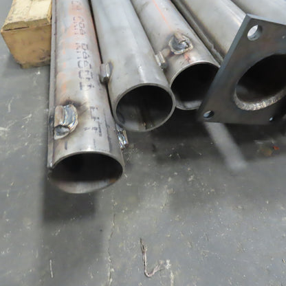 11 Gauge 3"OD X 75" 316 Stainless Steel Tube W/Flange Lot of 10