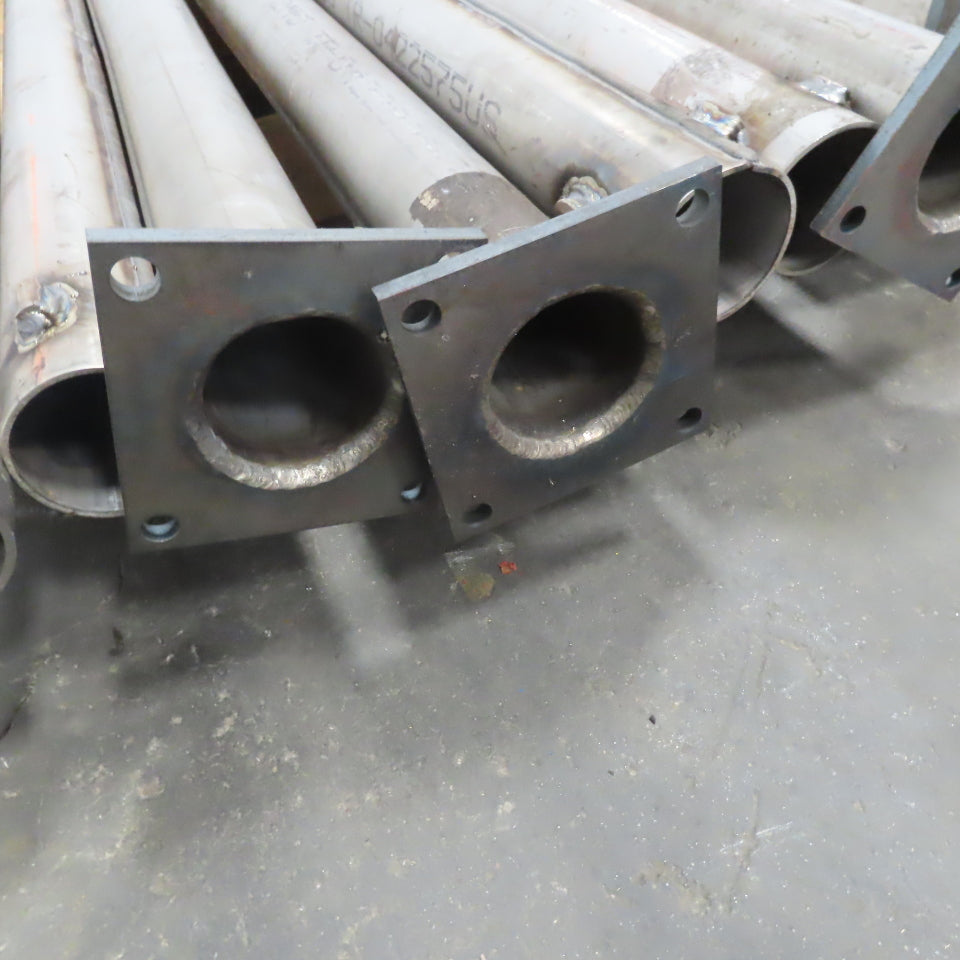 11 Gauge 3"OD X 75" 316 Stainless Steel Tube W/Flange Lot of 10