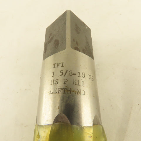 TPI 1-5/8"-18 NS LEFT Hand Bottoming Tap 6 Flute NOS USA