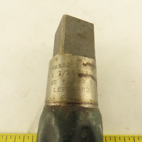 Thread Forms Inc. 1-7/16"-18 NC LEFT Hand Thread HS +.005 Plug Tap 6 Flute