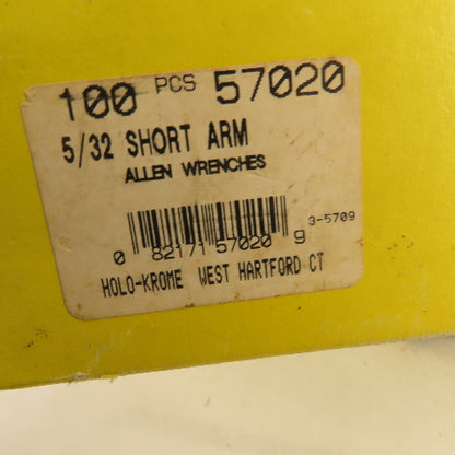 Holo- Krome Allen 57020 5/32 Short Arm Allen Wrench Hex Key Lot Of 80