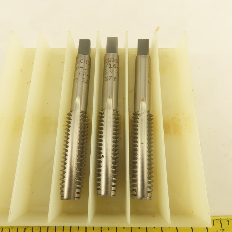 Vermont 7/16-14 NC LEFT Hand Plug Tap GH10 HSS USA Lot Of 3