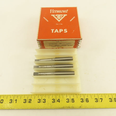 Vermont 7/16-14 NC LEFT Hand Plug Tap GH10 HSS USA Lot Of 3